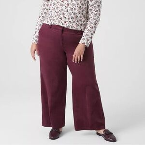 NEW Lane Bryant Maroon Corduroy Trouser Pant, Size 20